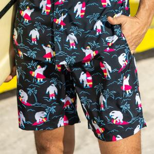 RSVLTS Yeti Gets Pitted Hybrid Shorts in Black — front view