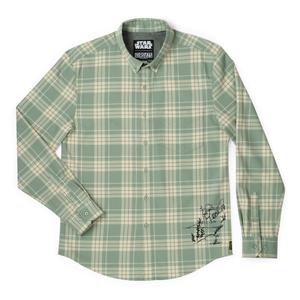 RSVLTS Dagobah Flannel Master BorlandFlex Long Sleeve Flannel in Green — front view