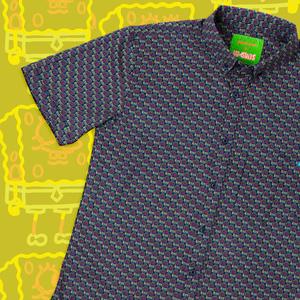 RSVLTS Lil Sponges KUNUFLEX Short Sleeve Shirt in Black — front view
