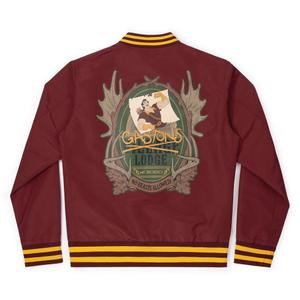 RSVLTS Gaston's Lodge Reversible Bomber Jacket in Red — front view
