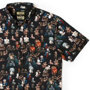 RSVLTS Further Than You Think KUNUFLEX Short Sleeve Shirt in Black — front view