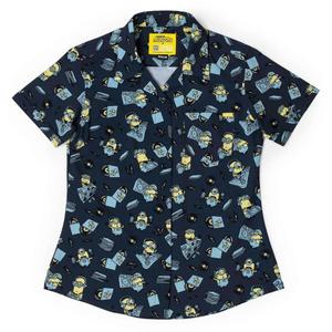 RSVLTS Minionmix Women's KUNUFLEX Short Sleeve Shirt in Blue — front view