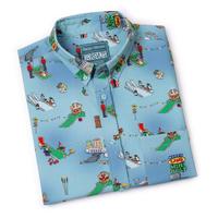 RSVLTS You're Gonna Die, Clown! KUNUFLEX Short Sleeve Shirt in Blue — detail 12