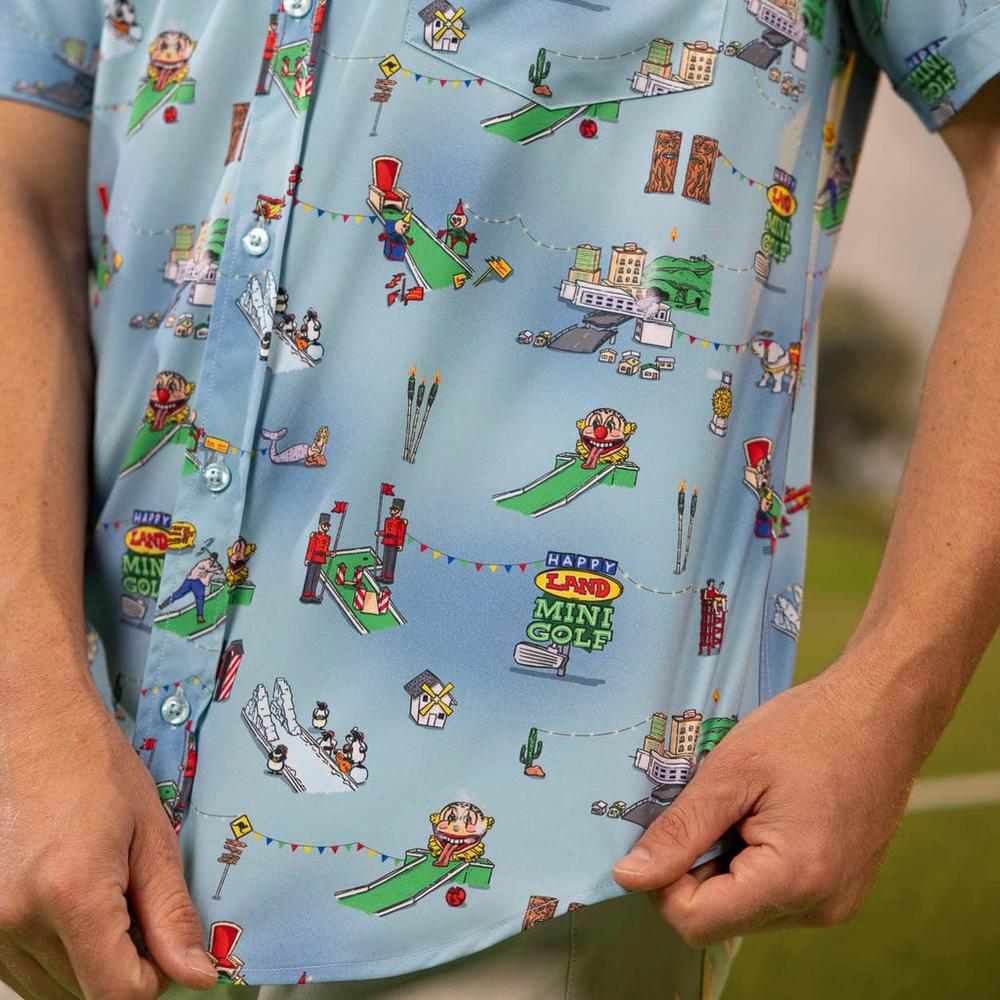RSVLTS You're Gonna Die, Clown! KUNUFLEX Short Sleeve Shirt in Blue — detail 6