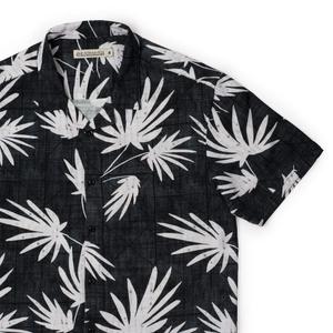 RSVLTS Deco Palms KUNUFLEX Short Sleeve Shirt in Black — front view