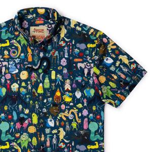 RSVLTS Who’s Who of Ooo KUNUFLEX Short Sleeve Shirt in Blue — front view