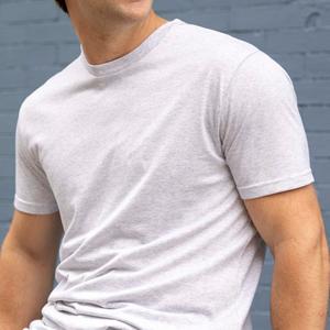 RSVLTS Heather Gray Crewneck Tee in Gray — front view