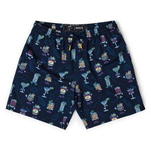 RSVLTS Let's All Go to the Lobby Bar Hybrid Shorts in Blue — front view