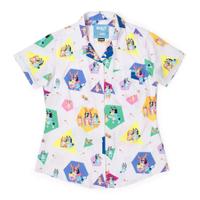 RSVLTS Magic Xylophone Women's KUNUFLEX Short Sleeve Shirt in Multicolor — front view