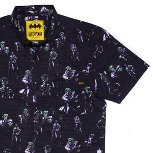 RSVLTS Clown Prince KUNUFLEX Short Sleeve Shirt in Black — front view