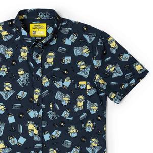 RSVLTS Minionmix KUNUFLEX Short Sleeve Shirt in Blue — front view