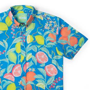 RSVLTS Citrush KUNUFLEX Short Sleeve Shirt in Blue — front view