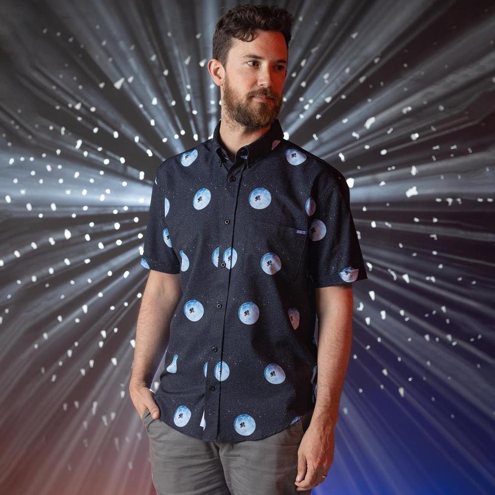 RSVLTS The Extra-Terrestrial KUNUFLEX Short Sleeve Shirt in Blue — detail 2