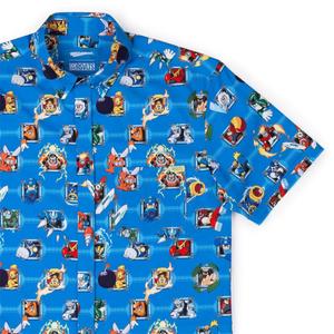 RSVLTS Choose Wily KUNUFLEX Short Sleeve Shirt in Blue — front view