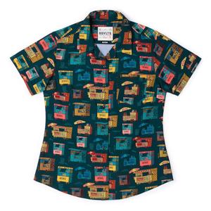 RSVLTS A La Cart Women's KUNUFLEX Short Sleeve Shirt in Green — front view