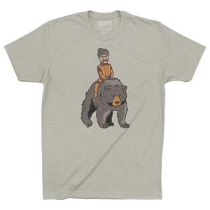 RSVLTS Teddy Riding Bear Crewneck Tee in Gray — front view