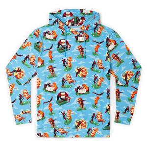 RSVLTS Chimichanga Dreams Performance Hoodie in Blue — front view