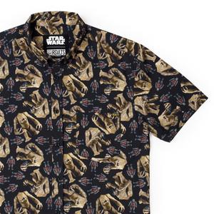 RSVLTS Rancor Rhapsody KUNUFLEX Short Sleeve Shirt in Black — front view