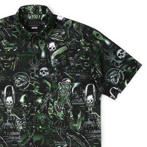 RSVLTS Containment Breach KUNUFLEX Short Sleeve Shirt in Black — front view