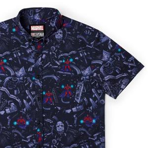RSVLTS Master of Magnetism KUNUFLEX Short Sleeve Shirt in Black — front view