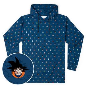 RSVLTS Saiyan Saga Performance Hoodie in Blue — front view