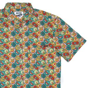 RSVLTS Camp Patch KUNUFLEX Short Sleeve Shirt in Multicolor — front view