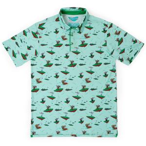 RSVLTS Orbit City Golf Club All-Day Polo in Green — front view