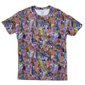 RSVLTS Macho Madness Crewneck Tee in Purple — front view