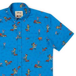 RSVLTS Paw & Order KUNUFLEX Short Sleeve Shirt in Blue — front view