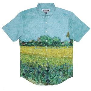 RSVLTS Field With Irises KUNUFLEX Short Sleeve Shirt in Multicolor — front view