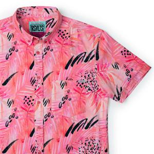 RSVLTS Strawberry Margarita KUNUFLEX Short Sleeve Shirt in Red — front view