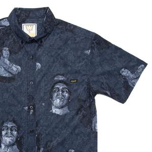 RSVLTS The 8th Wonder KUNUFLEX Short Sleeve Shirt in Gray — front view
