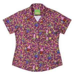 RSVLTS CHOOOOOCOLATE!!! Women's KUNUFLEX Short Sleeve Shirt in Purple — front view