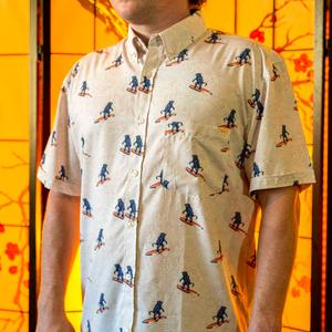 RSVLTS Surf ‘n’ Turf KUNUFLEX Short Sleeve Shirt in Yellow — front view