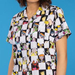 RSVLTS Cartoon Cartoons! Women's KUNUFLEX Short Sleeve Shirt in Black — front view