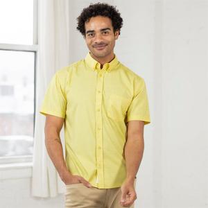 RSVLTS Extreme Solar Flare KUNUFLEX Short Sleeve Shirt in Yellow — front view
