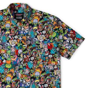RSVLTS Citizens of Townsville KUNUFLEX Short Sleeve Shirt in Multicolor — front view