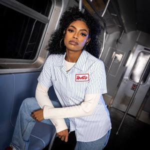 RSVLTS Full Service Women's KUNUFLEX Short Sleeve Shirt in Blue — front view