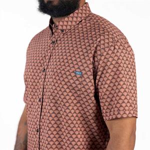RSVLTS Deco Daze KUNUFLEX Short Sleeve Shirt in Brown — front view