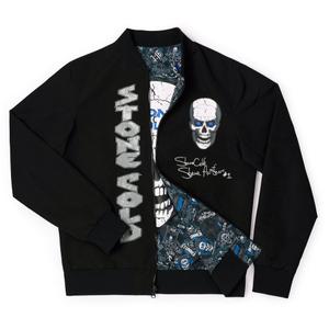 RSVLTS Gimme A Hell Yeah! Reversible Bomber Jacket in Black — front view