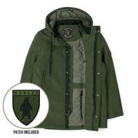 RSVLTS Olive Parka in Green — front view