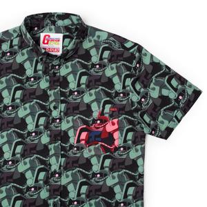 RSVLTS Zaku KUNUFLEX Short Sleeve Shirt in Green — front view