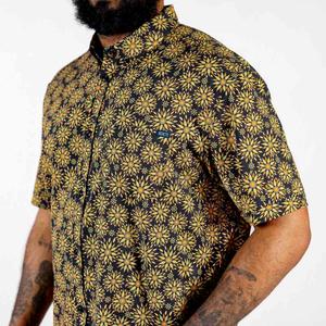 RSVLTS Solaris KUNUFLEX Short Sleeve Shirt in Black — front view