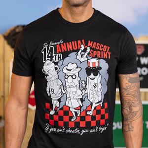 RSVLTS 14th Annual Mascot Sprint Crewneck Tee in Black — front view