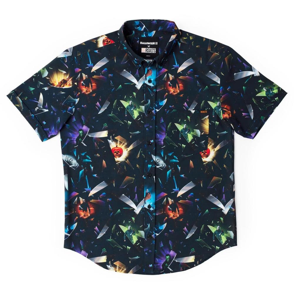 RSVLTS Deep Cuts KUNUFLEX Short Sleeve Shirt in Black — detail 3