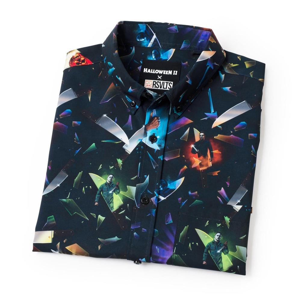 RSVLTS Deep Cuts KUNUFLEX Short Sleeve Shirt in Black — detail 8