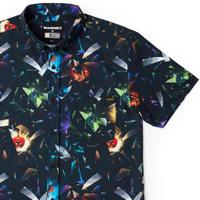 RSVLTS Deep Cuts KUNUFLEX Short Sleeve Shirt in Black — front view