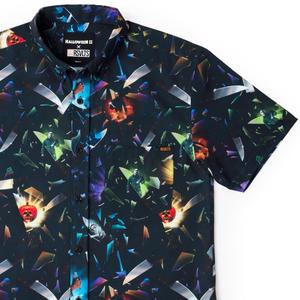 RSVLTS Deep Cuts KUNUFLEX Short Sleeve Shirt in Black — front view
