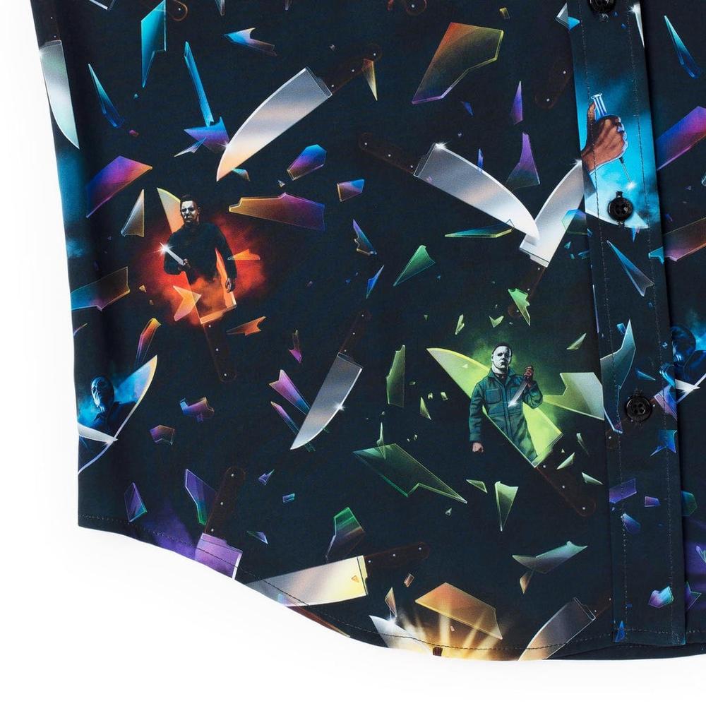 RSVLTS Deep Cuts KUNUFLEX Short Sleeve Shirt in Black — detail 9