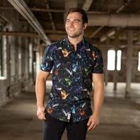RSVLTS Deep Cuts KUNUFLEX Short Sleeve Shirt in Black — detail 7